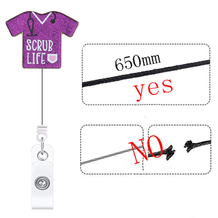 Wholesale Leopard Print Medical Stethoscope Badge Scroll Retractable ABS Keychain